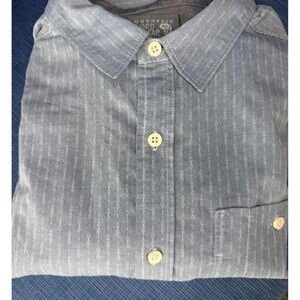 Mountain Hardwear Mens Blue Diamond Stripe Short Sleeve Button Down Shirt Size M